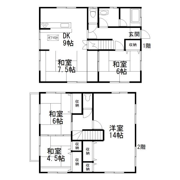 Floor plan. 18,800,000 yen, 6LDK, Land area 125.8 sq m , Building area 114.34 sq m