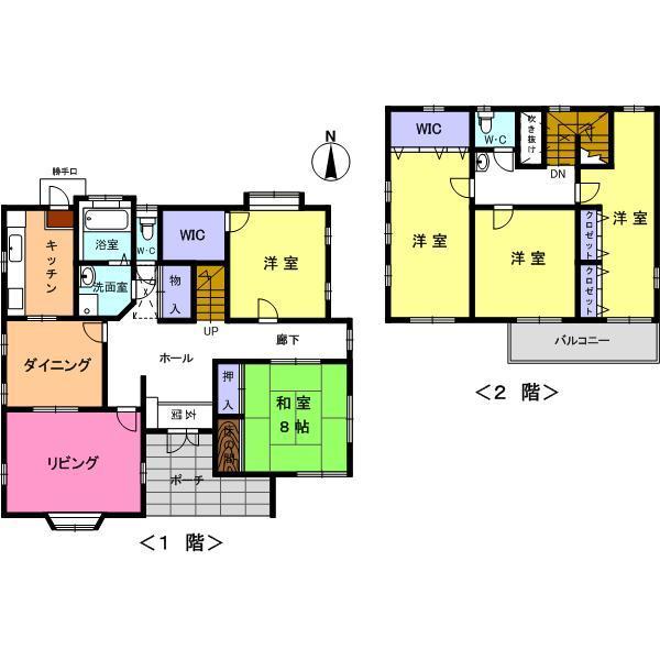 Floor plan. 130 million yen, 5LDK, Land area 294.38 sq m , Building area 164.98 sq m