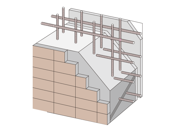 Building structure.  [Bearing wall] Haisuji of structural walls (load-bearing wall) to support the building, such as outer wall and Tosakaikabe is, It has been a double Haisuji who assembled the rebar to double within the concrete (conceptual diagram)