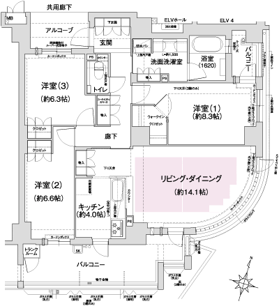 Floor: 3LDK, occupied area: 90.55 sq m, Price: 67,910,000 yen