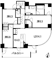 Floor: 3LDK, occupied area: 90.55 sq m, Price: 67,910,000 yen