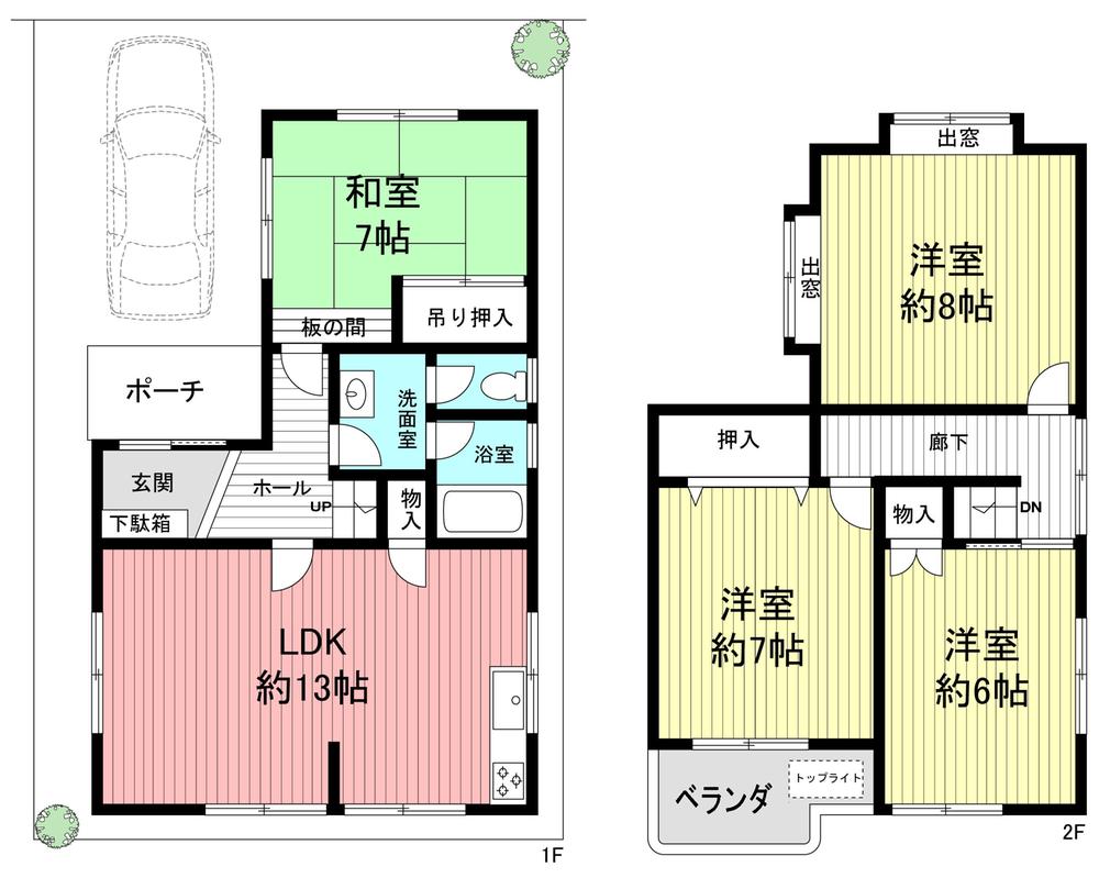 Floor plan. 28.8 million yen, 4LDK, Land area 75 sq m , Building area 85.06 sq m