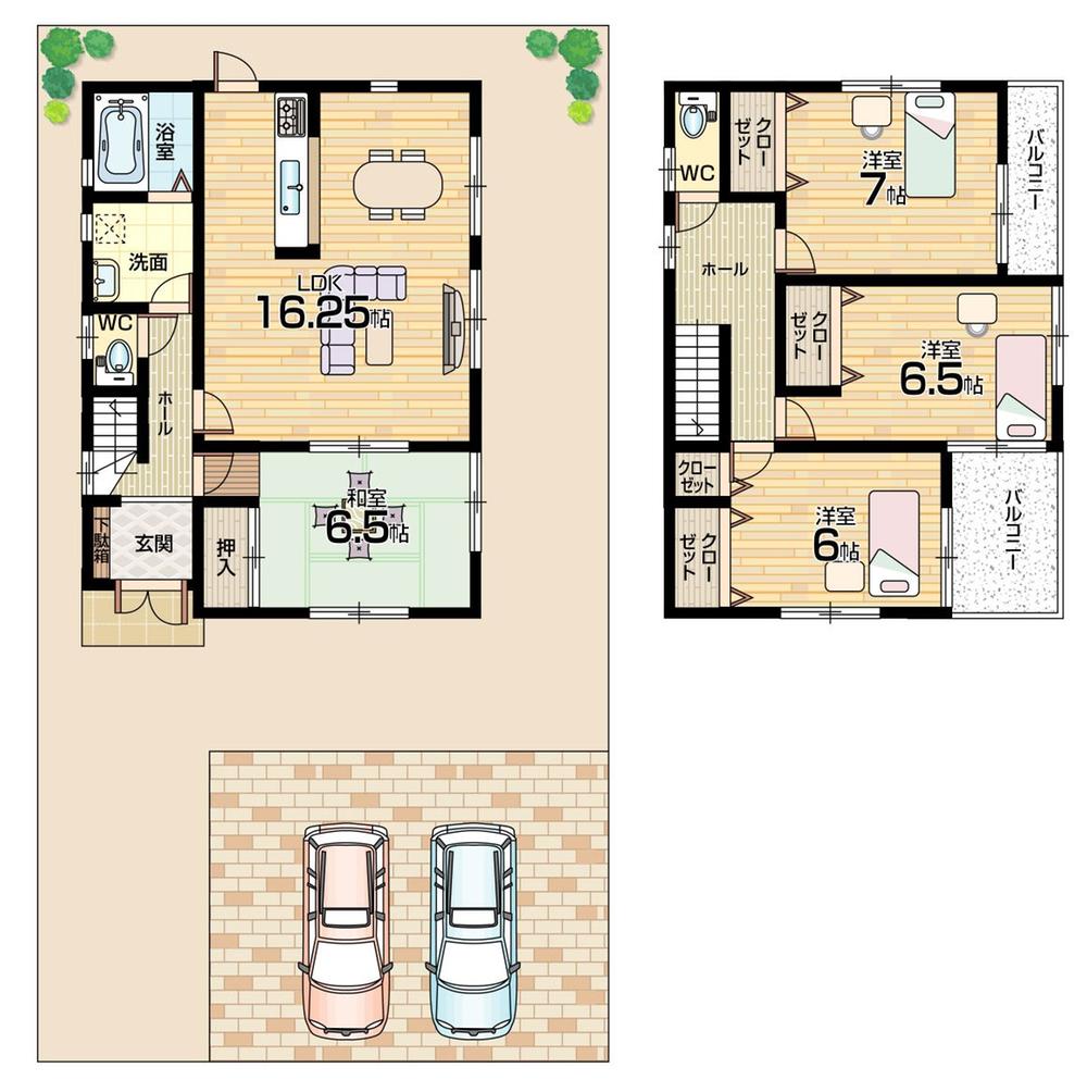 Floor plan. (No. 1 point), Price 24,100,000 yen, 4LDK, Land area 163.9 sq m , Building area 99.22 sq m