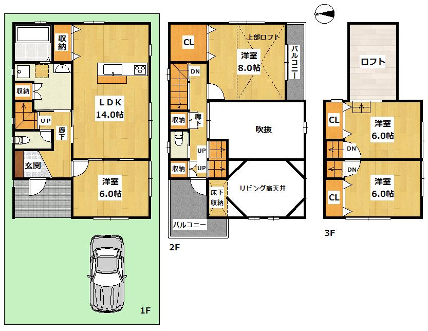 Floor plan. 52,800,000 yen, 3LDK, Land area 105.08 sq m , Building area 115.74 sq m