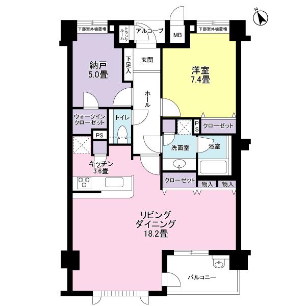 Floor plan. 1LDK + S (storeroom), Price 36,800,000 yen, Occupied area 78.47 sq m , Floor plan of the balcony area 5.85 sq m 1LDK + storeroom (5.0 quire)