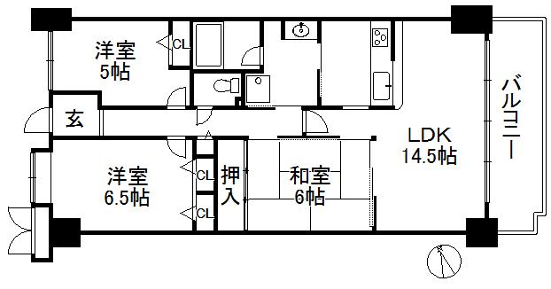 Floor plan. 3LDK, Price 16.8 million yen, Footprint 72 sq m , Balcony area 11.28 sq m
