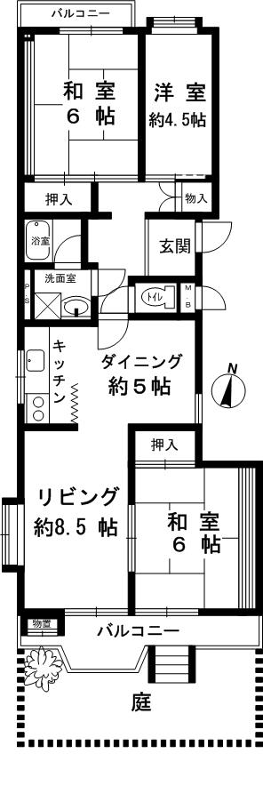 Floor plan. 3LDK, Price 18 million yen, Occupied area 77.17 sq m , Balcony area 11.38 sq m