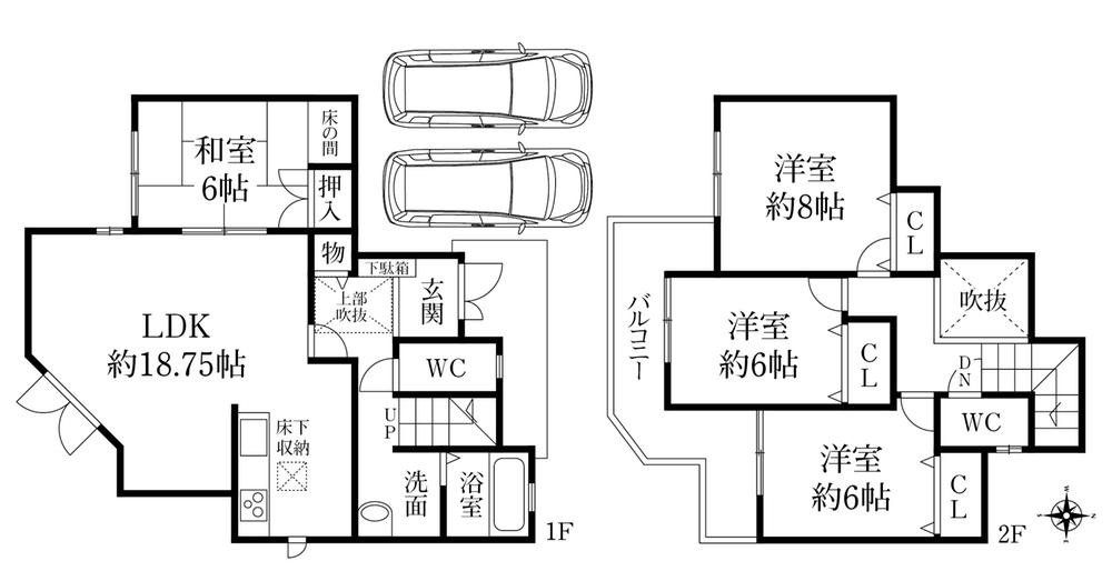 Floor plan. 22,800,000 yen, 4LDK, Land area 237.57 sq m , Building area 112.2 sq m