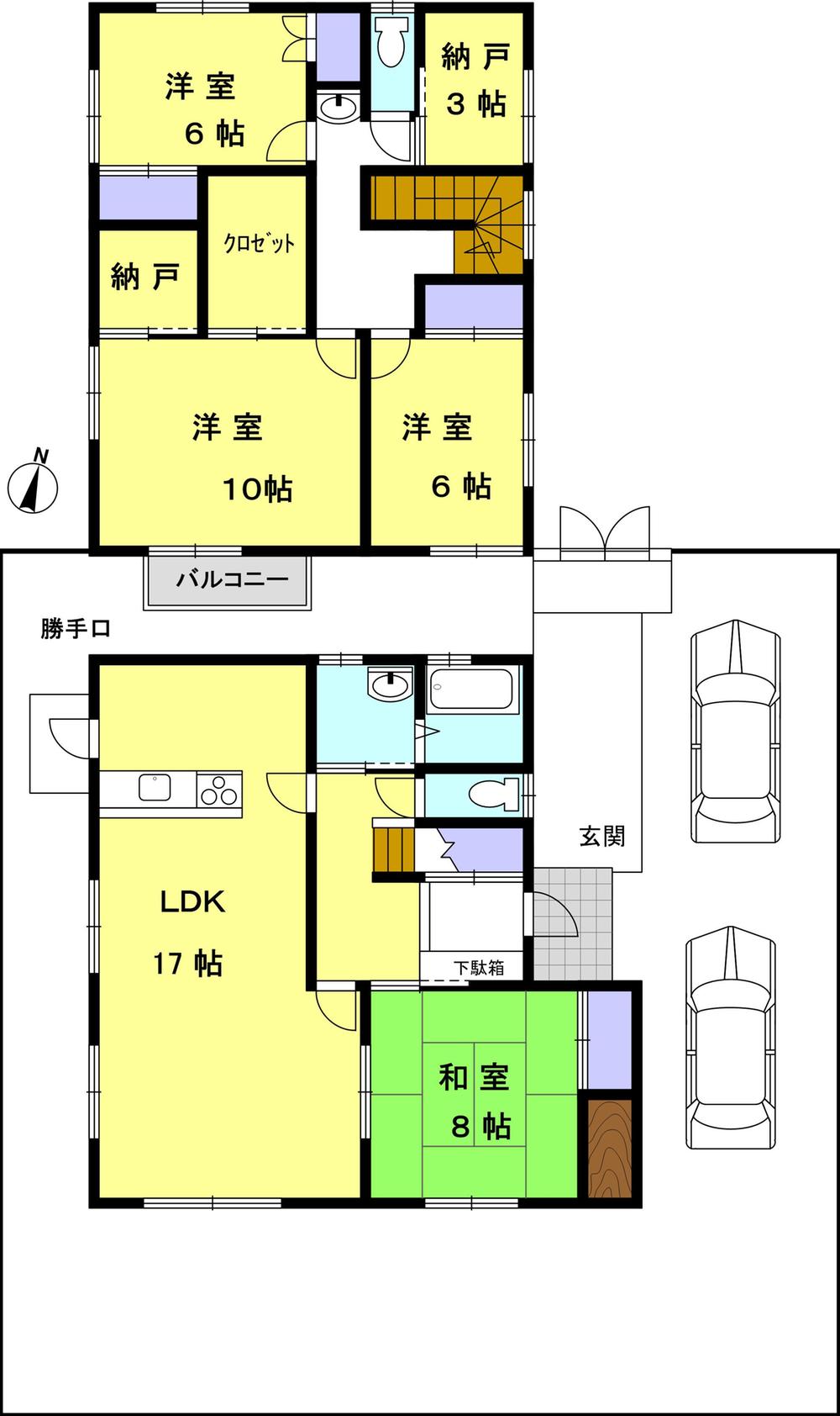 Floor plan. 19,800,000 yen, 4LDK + 2S (storeroom), Land area 200.89 sq m , Building area 139.11 sq m