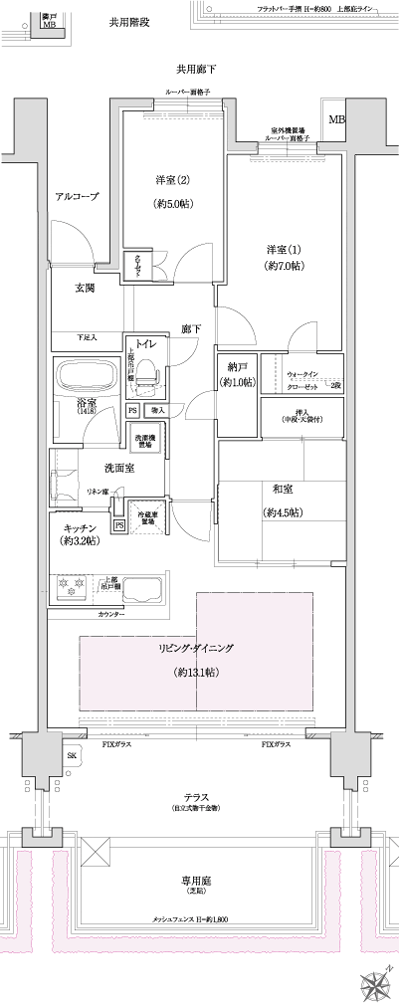 Floor: 3LDK + N + WIC, the occupied area: 76.24 sq m, Price: 43.5 million yen