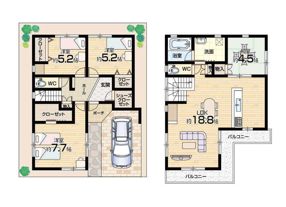 Floor plan. 42,800,000 yen, 4LDK, Land area 90.04 sq m , Building area 99.42 sq m «floor plan»