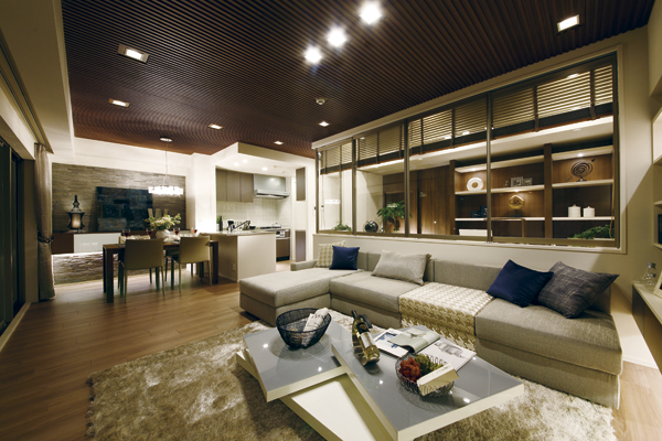 Living.  [living ・ dining] Talking to each other who live, As a place to commune heart, Living room relaxation and sense of quality has been harmonized ・ Dining (E type menu plan model room. Including some paid options, etc.. Menu plan application deadline have ( ※ ))