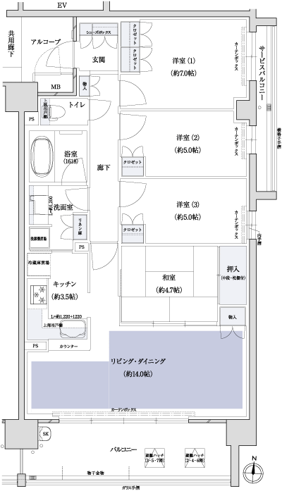 Floor: 4LDK, occupied area: 87.29 sq m, Price: 47,641,000 yen