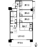 Floor: 4LDK, occupied area: 87.29 sq m, Price: 47,023,000 yen