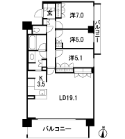 Floor: 3LDK, occupied area: 87.29 sq m, Price: 47,641,000 yen