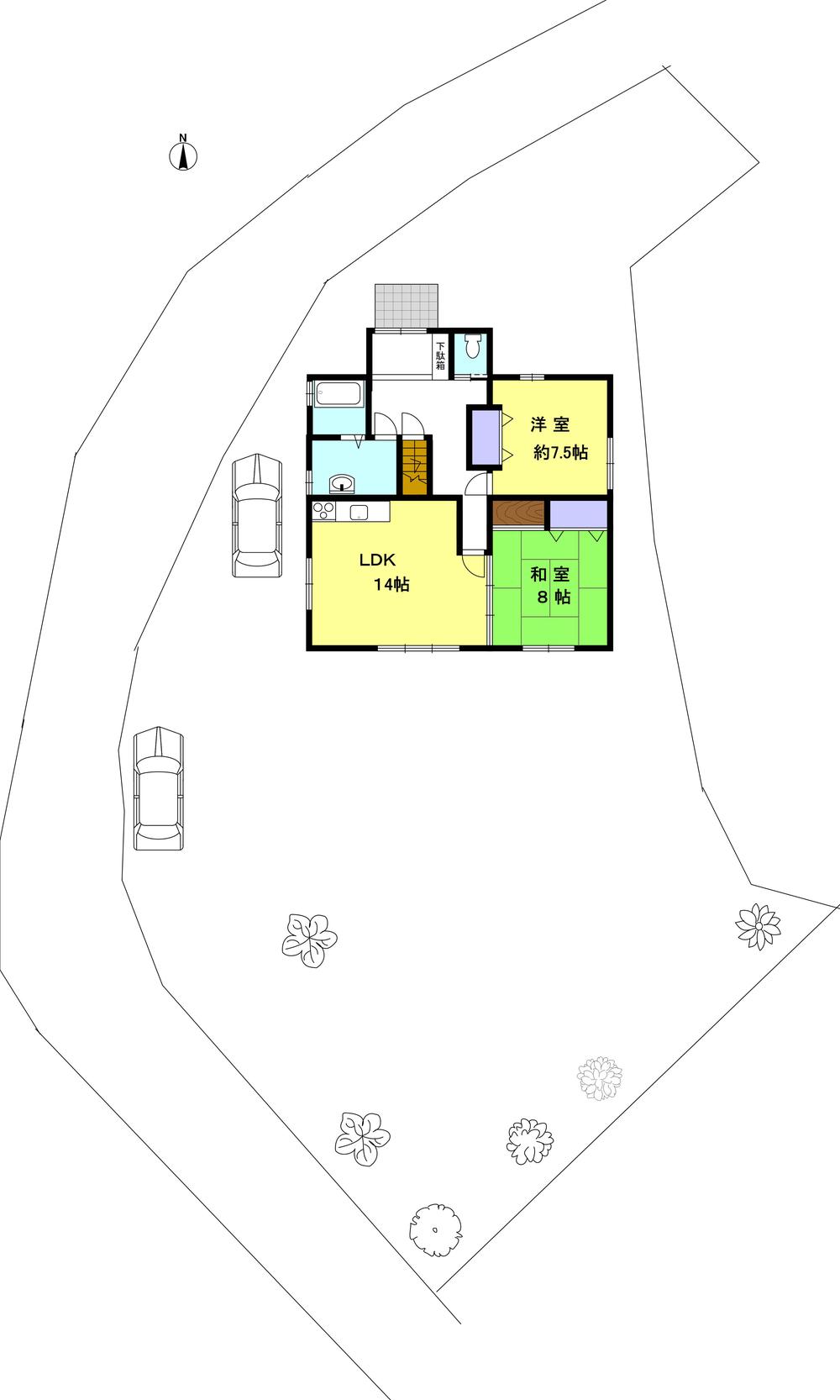 Floor plan. 15.8 million yen, 2LDK, Land area 421.12 sq m , Building area 80 sq m