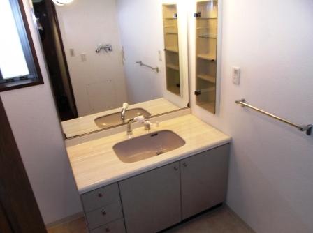 Wash basin, toilet. Water around is polite to use