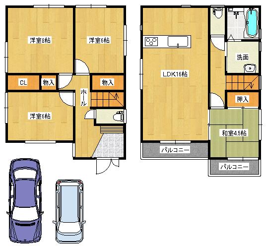Floor plan. 42,800,000 yen, 4LDK, Land area 120.2 sq m , Building area 95.58 sq m   ◆ Floor plan