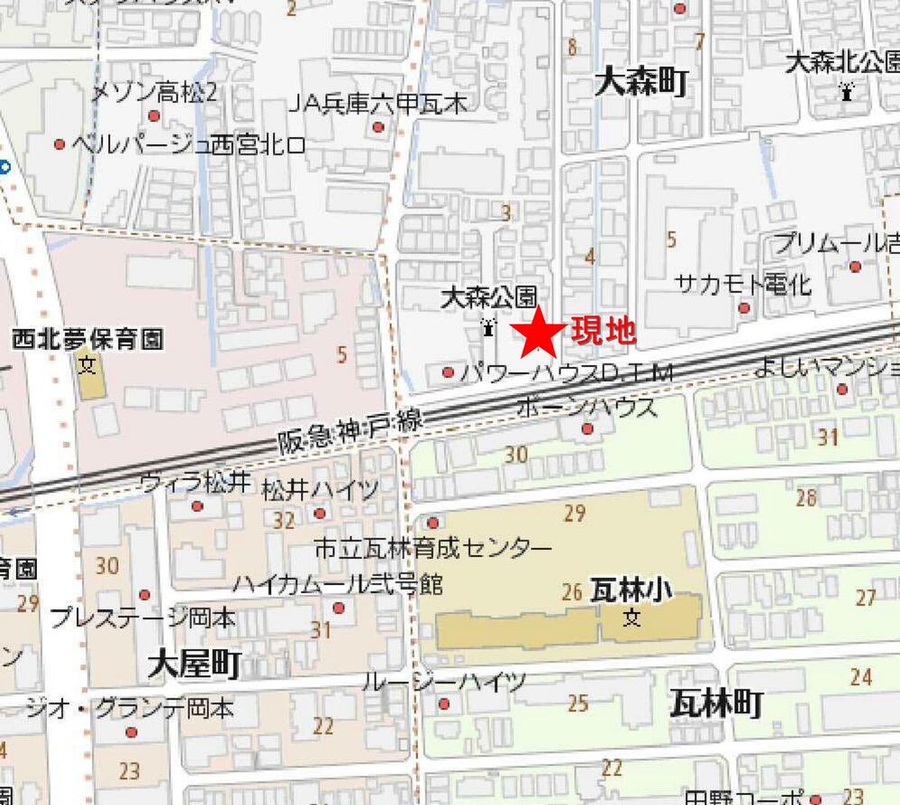 Local guide map. Colors Nishinomiya-Kitaguchi Detailed guide map