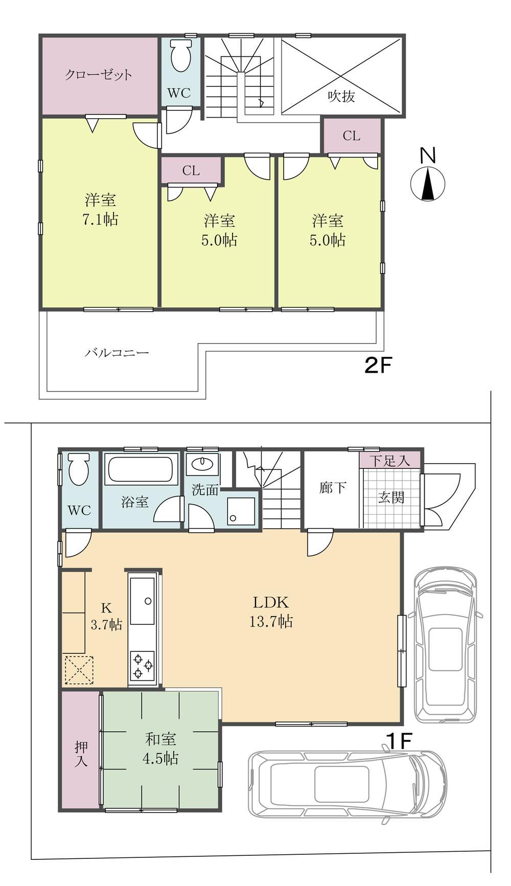 Floor plan. Spacious floor plan has a margin of greater than 100 sq m is attractive (No. 1 point)