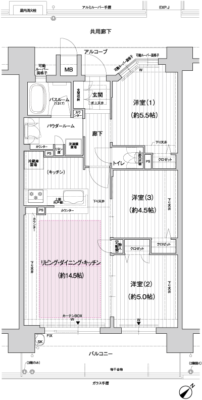 Floor: 3LDK, occupied area: 63.37 sq m, Price: 27,709,800 yen