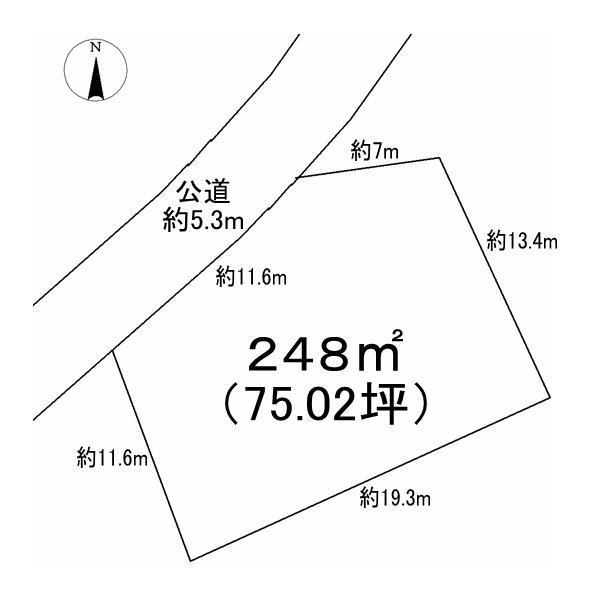 Compartment figure. Land price 2.5 million yen, Land area 248 sq m