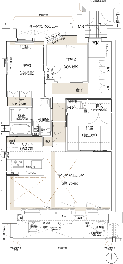 Floor: 3LDK, occupied area: 84.77 sq m, Price: 45,776,000 yen
