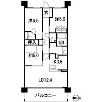 Floor: 3LDK, occupied area: 73.71 sq m, Price: 36,996,000 yen