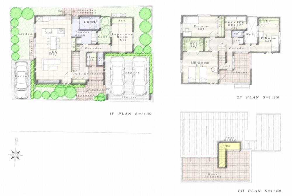Floor plan. 120 million yen, 4LDK + S (storeroom), Land area 212.96 sq m , Building area 162.87 sq m