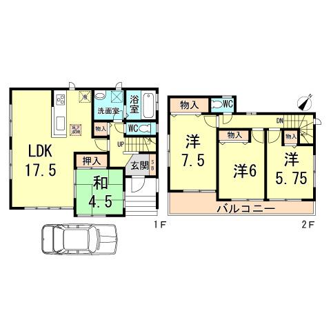 Floor plan. 46,800,000 yen, 4LDK, Land area 96.8 sq m , Building area 90.98 sq m