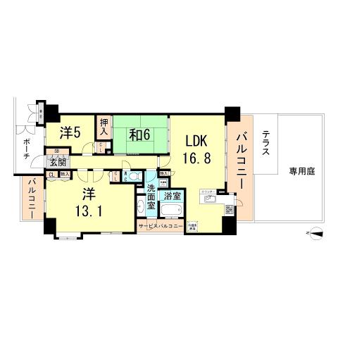Floor plan. 3LDK, Price 32,500,000 yen, Occupied area 88.06 sq m , Balcony area 16.41 sq m