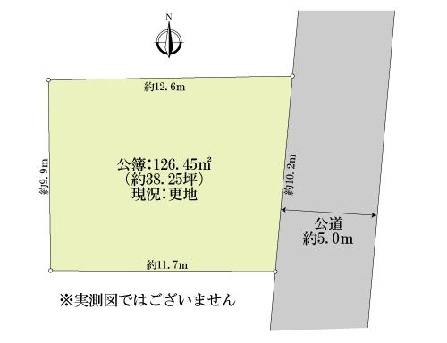 Compartment figure. Land price 56,500,000 yen, Flat until the land area 126.45 sq m east of the shaped area !! station !!