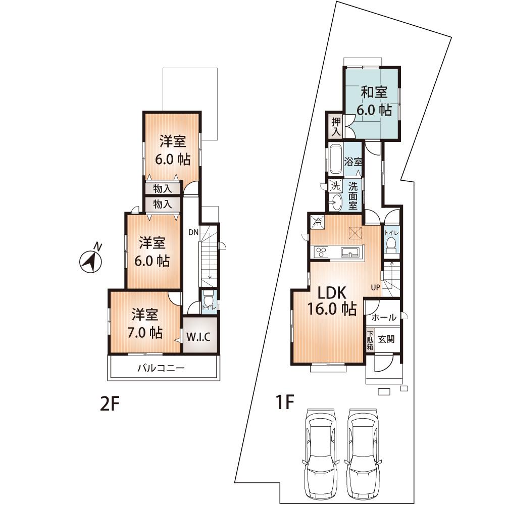 Floor plan. (A Building), Price 21,800,000 yen, 4LDK, Land area 165.2 sq m , Building area 104.33 sq m