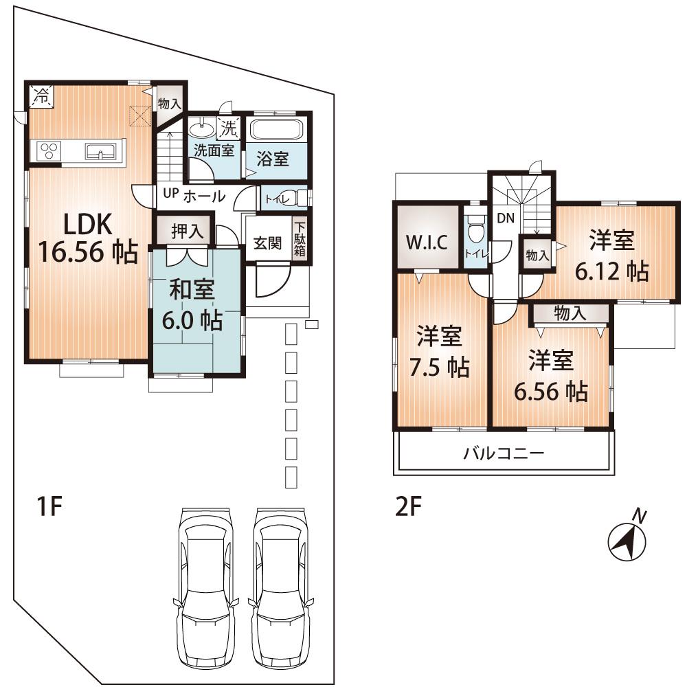 Floor plan. (B Building), Price 22,800,000 yen, 4LDK, Land area 163.74 sq m , Building area 100.5 sq m
