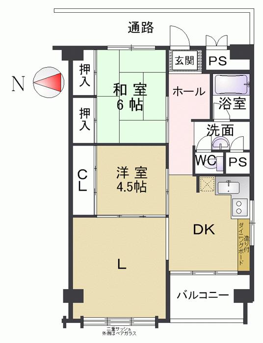 Floor plan. 2LDK, Price 13.3 million yen, Footprint 70.3 sq m , Balcony area 5.8 sq m already room renovation