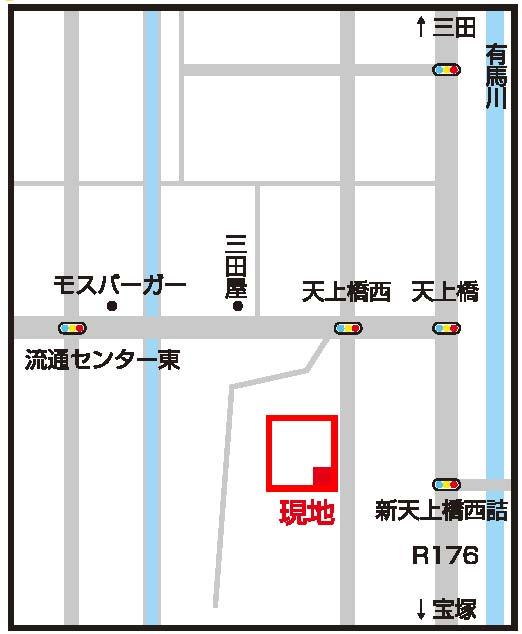Local guide map. Nishinomiya Kita Inter Horizontal It is next to the Sukiya