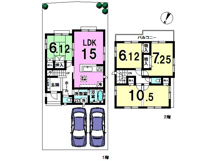 Floor plan. 20.8 million yen, 5LDK, Land area 150 sq m , Building area 104.74 sq m floor plan