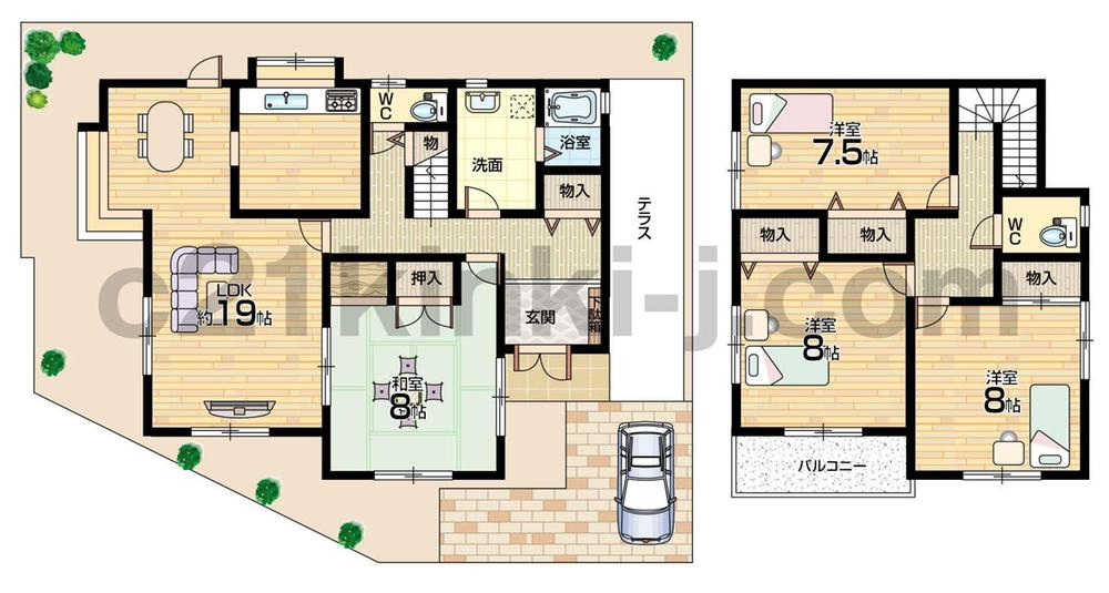 Floor plan. 19,990,000 yen, 4LDK, Land area 189.29 sq m , Building area 125.45 sq m floor plan