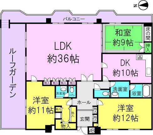 Floor plan. 3LDK, Price 33 million yen, Footprint 169.55 sq m , Balcony area 25 sq m