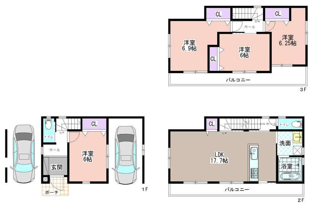 Floor plan. 39,800,000 yen, 4LDK, Land area 70.12 sq m , Building area 128.26 sq m