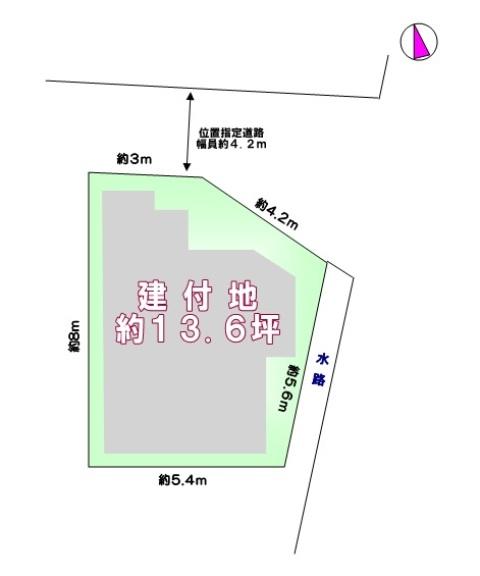 Compartment figure. Land price 12.8 million yen, Land area 44.98 sq m