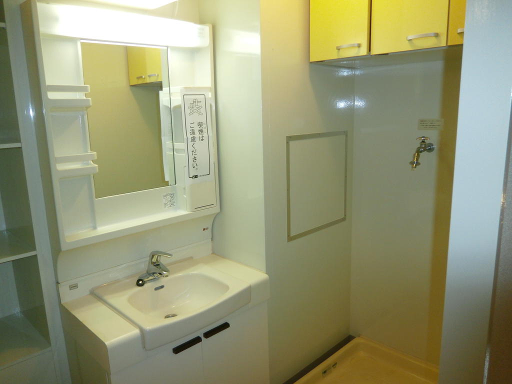 Washroom. Stylish wide vanity and Laundry Area (upstairs)