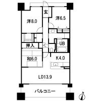 Floor: 3LDK, occupied area: 89.95 sq m, Price: 40.3 million yen