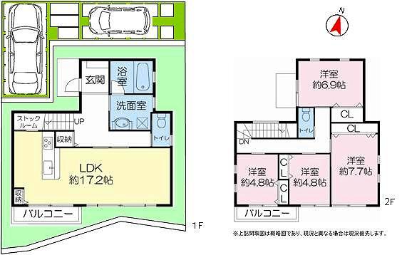 Floor plan. 49,300,000 yen, 4LDK, Land area 120 sq m , Building area 111 sq m we have room facilities enhancement. It is heavy steel moment frame.