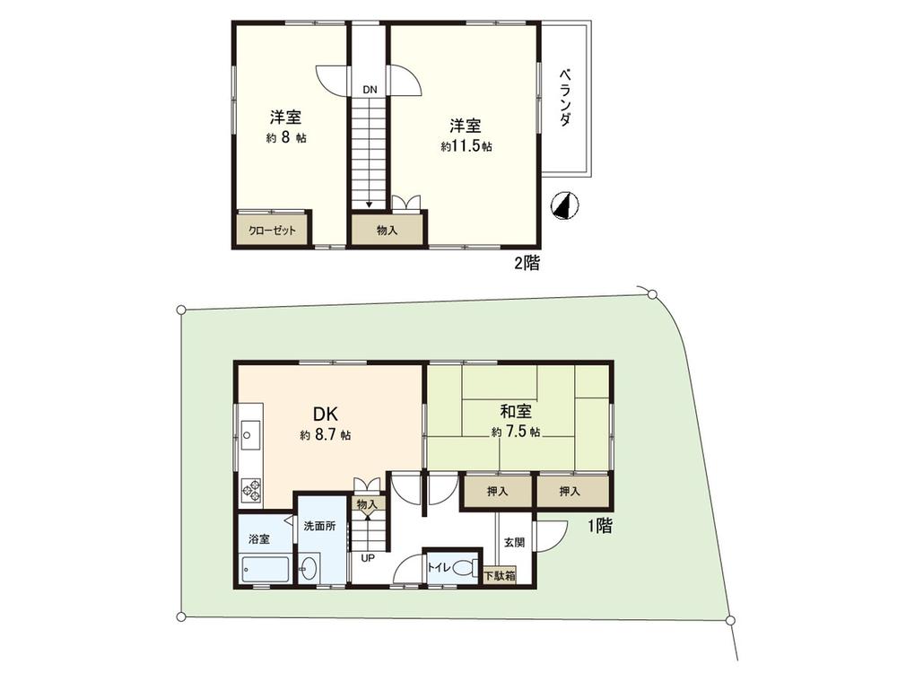 Floor plan. 24,800,000 yen, 3DK, Land area 102.45 sq m , Building area 91.95 sq m
