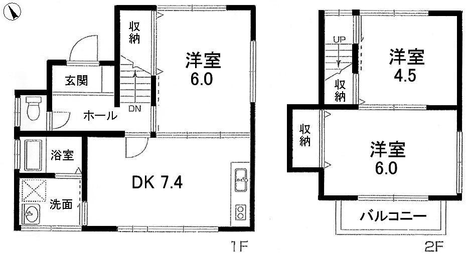 Floor plan. 12.8 million yen, 3DK, Land area 70.2 sq m , Building area 56.84 sq m