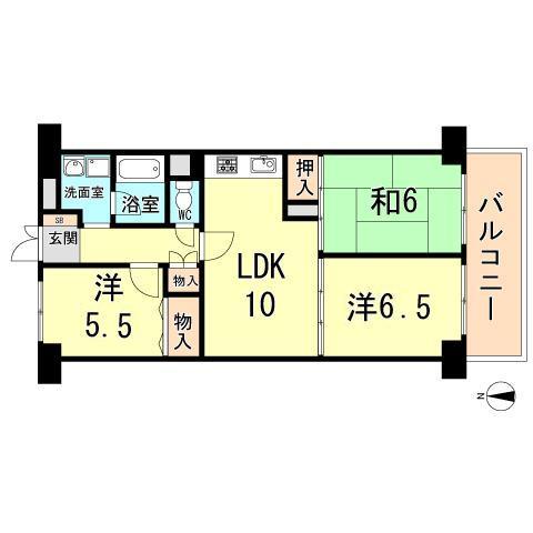 Floor plan. 3LDK, Price 13.8 million yen, Footprint 66 sq m , Balcony area 8.4 sq m