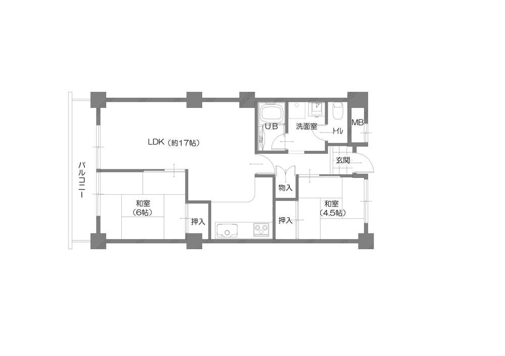 Floor plan. 2LDK, Price 15.8 million yen, Occupied area 60.35 sq m , Balcony area 6.48 sq m