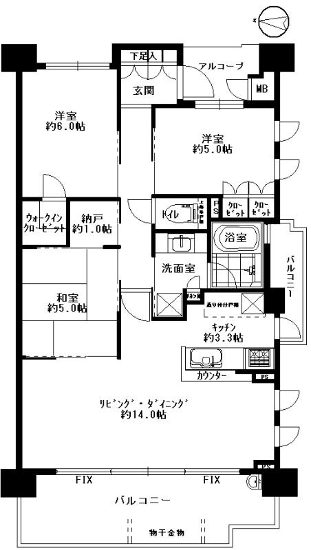 Floor plan. 3LDK, Price 27,800,000 yen, Footprint 74.2 sq m , Balcony area 17.97 sq m
