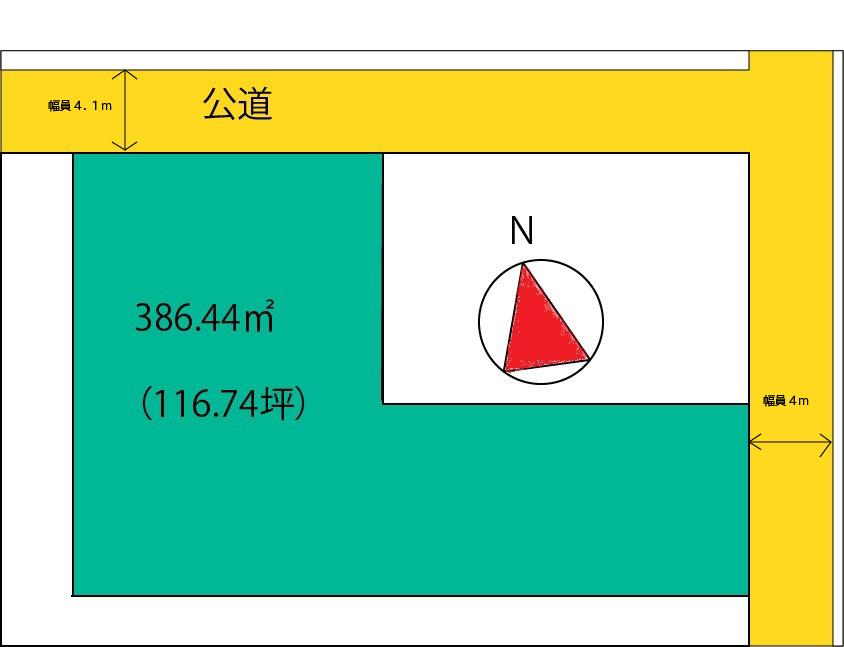 Compartment figure. Land price 15.8 million yen, Land area 386 sq m